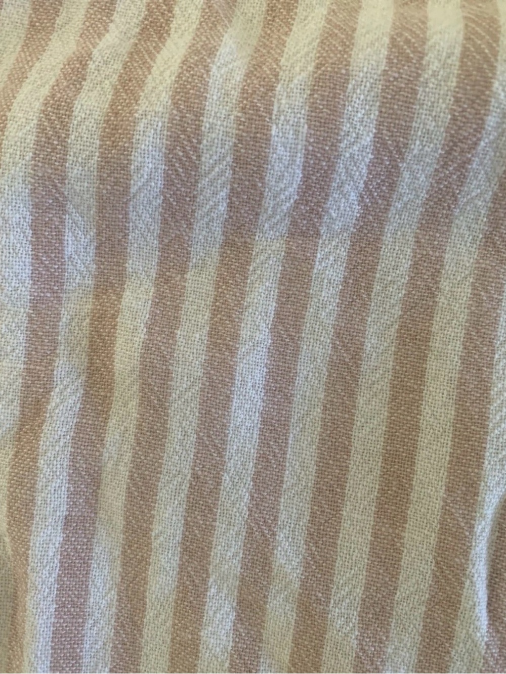 Gap Maxi Dress Size S Smocked Bodice Pink Stripe Linen Top Ties - Picture 3 of 14
